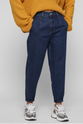 Темно-синие джинсы мом 38619, Цвет: Темно-синий, Размер: 29