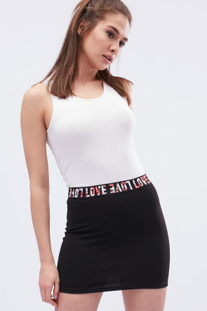 Юбка женская мини облегающая Carica UB-3053-8 58074, Цвет: Черный, Размер: XS