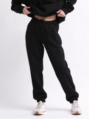 Уютный черный спортивный костюм в стиле оверсайз 55862, Цвет: Черный, Размер: L, изображение 2