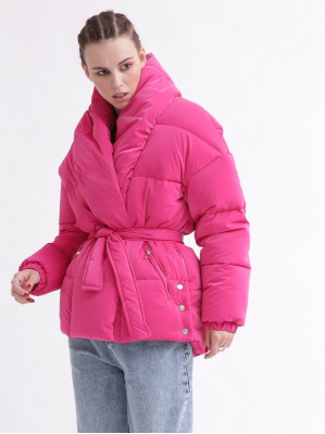 Зимняя женская куртка с поясом, цвет малина 55855, Цвет: Малина, Размер: XS, изображение 2