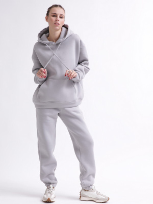 Уютный серый спортивный костюм в стиле оверсайз 55861, Цвет: Серый, Размер: L, изображение 2