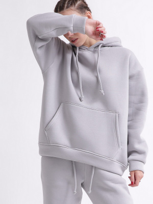 Уютный серый спортивный костюм в стиле оверсайз 55861, Цвет: Серый, Размер: L, изображение 7