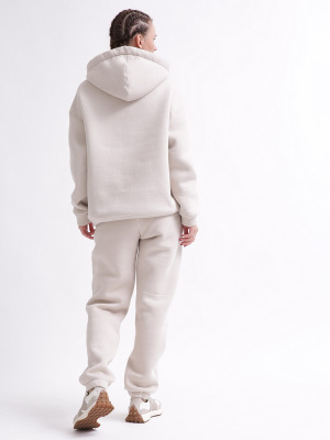 Уютный бежевый спортивный костюм в стиле оверсайз 55863, Цвет: Бежевый, Размер: L, изображение 8