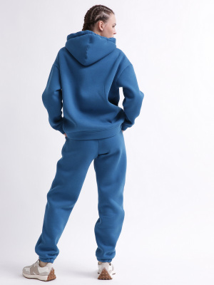 Уютный синий спортивный костюм в стиле оверсайз 55865, Цвет: Синий, Размер: S, изображение 9