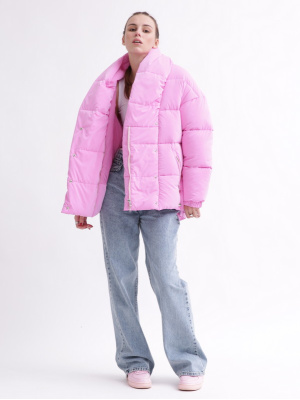 Зимняя женская куртка с поясом, цвет розовый 55578, Цвет: Розовый, Размер: XS, изображение 2