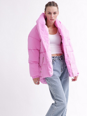 Зимняя женская куртка с поясом, цвет розовый 55578, Цвет: Розовый, Размер: XS, изображение 4