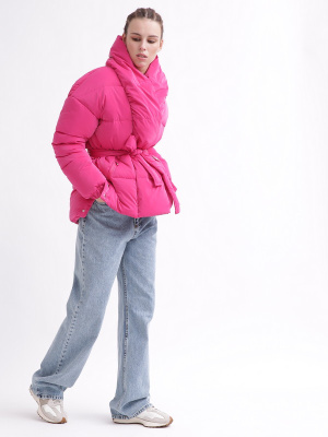 Зимняя женская куртка с поясом, цвет малина 55855, Цвет: Малина, Размер: XS, изображение 5