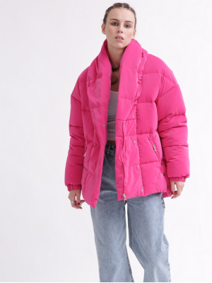 Зимняя женская куртка с поясом, цвет малина 55855, Цвет: Малина, Размер: XS, изображение 7