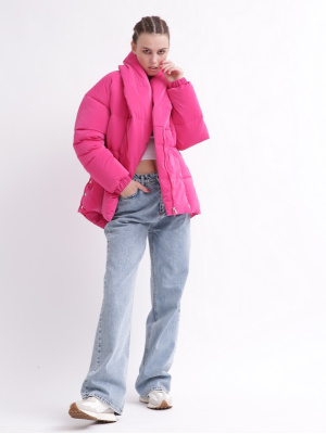 Зимняя женская куртка с поясом, цвет малина 55855, Цвет: Малина, Размер: XS, изображение 8