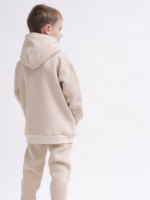 Детский спортивный костюм унисекс на флисе 55428, Цвет: Бежевый, Размер: 98, изображение 4