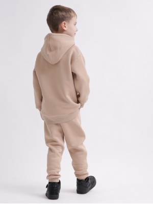 Детский спортивный костюм унисекс на флисе 55429, Цвет: Т. бежевый, Размер: 104, изображение 6