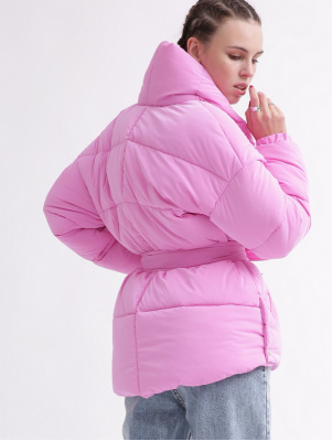 Зимняя женская куртка с поясом, цвет розовый 55578, Цвет: Розовый, Размер: XS, изображение 8