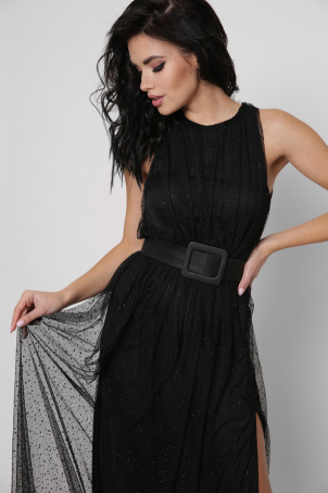 Вечірня чорна сукня зі стразами 36502, Колір: Чорний, Розмір: S, зображення 4