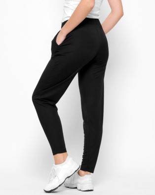 Однотонные черные брюки на резинке 35485, Цвет: Черный, Размер: M, изображение 3