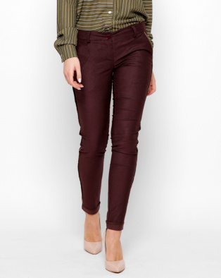 Повседневные брюки скинни 27892, Цвет: Бордовый, Размер: L, изображение 2
