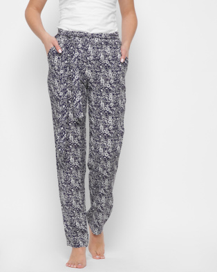 Синие легкие летние брюки 27137, Цвет: Темно-синий, Размер: S, изображение 2