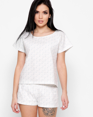 Женский костюм с мятным рисунком 48807, Цвет: Белый, Размер: XS, изображение 2