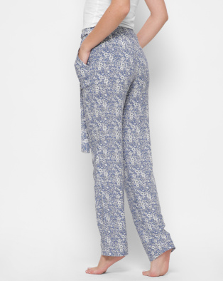 Голубые легкие летние брюки 27135, Цвет: Голубой, Размер: XS, изображение 2