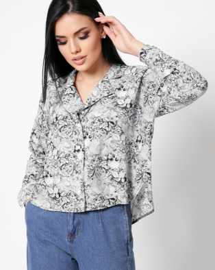 Стильная блуза оверсайз блуза 35098, Цвет: Белый, Размер: XS, изображение 3