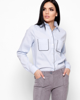 Рубашка прямого силуэта 34099, Цвет: Голубой, Размер: S
