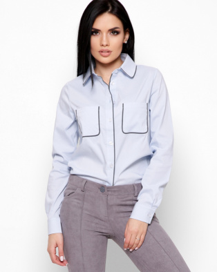 Сорочка прямого силуету 34099, Колір: Блакитний, Розмір: S, зображення 2
