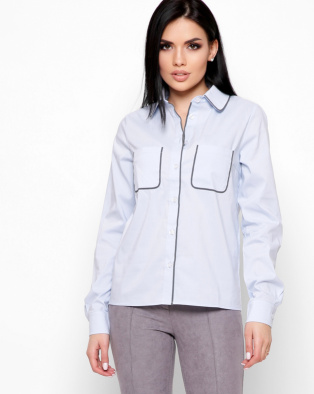 Сорочка прямого силуету 34099, Колір: Блакитний, Розмір: S, зображення 3