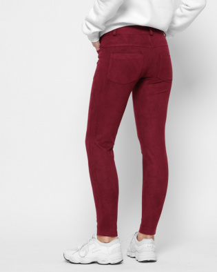 Стильные зауженные брюки-дудочки 27946, Цвет: Бургунди, Размер: XS, изображение 3