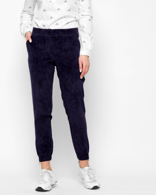 Синие женские брюки из вельвета 28686, Цвет: Синий, Размер: XS, изображение 4