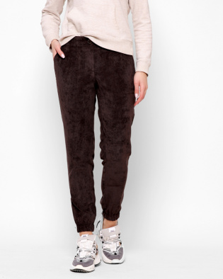 Женские шоколадные брюки из вельвета 28687, Цвет: Коричневый, Размер: XS, изображение 2