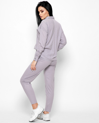 Однотонные серые брюки на резинке 35507, Цвет: Серый, Размер: XS, изображение 2