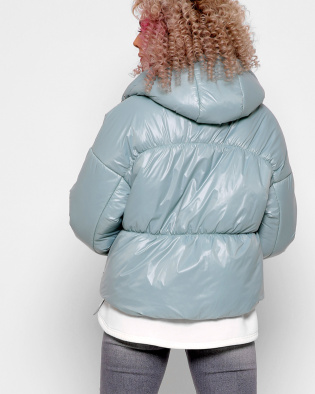 Легка блакитна куртка з капюшоном 40272, Колір: М'ята, Розмір: M, зображення 4