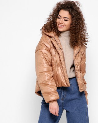 Легка куртка з капюшоном 56142, Колір: Т. бежевий, Розмір: M, зображення 2