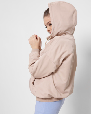 Бежевий жіночий бомбер з капюшоном 41367, Колір: Бежевий, Розмір: L, зображення 5