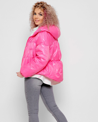 Легка малинова куртка з капюшоном 40274, Колір: Малина, Розмір: M, зображення 4