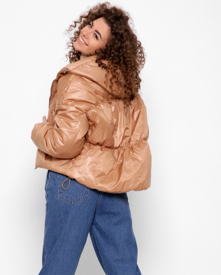 Легка куртка з капюшоном 56142, Колір: Т. бежевий, Розмір: M, зображення 3