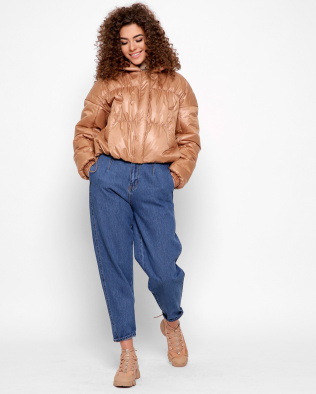 Легка куртка з капюшоном 56142, Колір: Т. бежевий, Розмір: M, зображення 5