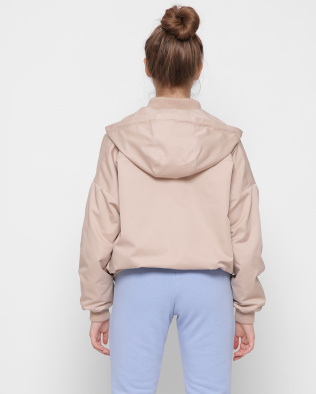 Бежевий жіночий бомбер з капюшоном 41367, Колір: Бежевий, Розмір: L, зображення 4