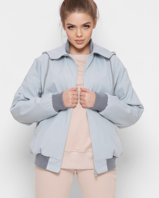Бомбер женский с капюшоном X-Woyz LS-8893-11 41366, Цвет: Голубой, Размер: XS