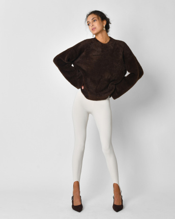 Жіночі молочні легінси зі штрипками 57137, Колір: Молочний, Розмір: S, зображення 2