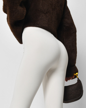 Жіночі молочні легінси зі штрипками 57137, Колір: Молочний, Розмір: S, зображення 5