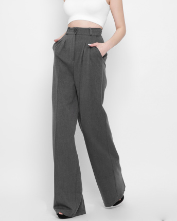 Темные классические женские брюки 43288, Цвет: Т. серый, Размер: L