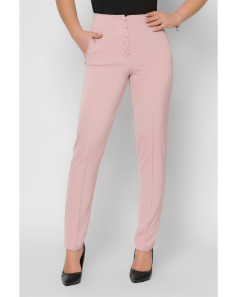 Женские розовые брюки на высокой посадке 36600, Цвет: Светло-розовый, Размер: XS
