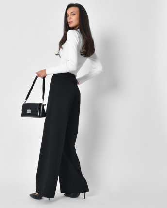 Жіночі чорні шерстяні штани 57134, Колір: Чорний, Розмір: S, зображення 5