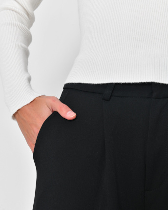 Жіночі чорні шерстяні штани 57134, Колір: Чорний, Розмір: S, зображення 7