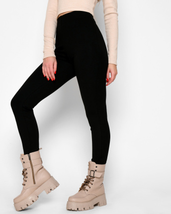 Жіночі чорні легінси з широкою резинкою 53261, Колір: Чорний, Розмір: XS
