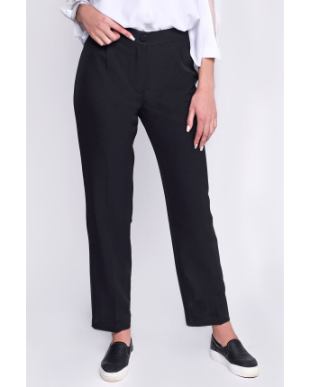 Классические черные свободные брюки 32596, Цвет: Черный, Размер: XS