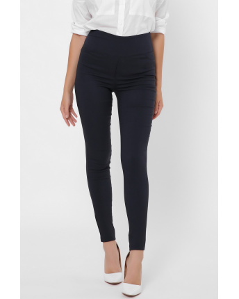 Облегающие синие брюки на высокой посадке 35980, Цвет: Синий, Размер: XS