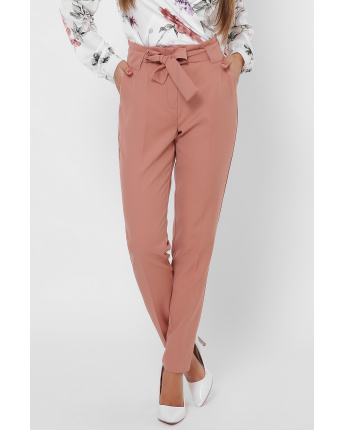 Классические песочные брюки на завязке 35985, Цвет: Кемел, Размер: L