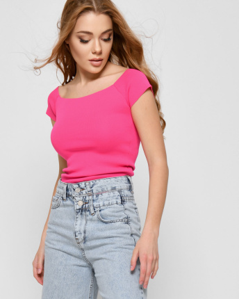 Малиновий топ з відкритими плечима 48569, Колір: Малина, Розмір: ONE SIZE