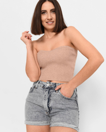 Бежевый топ без рукавов 43386, Цвет: Бежевый, Размер: ONE SIZE